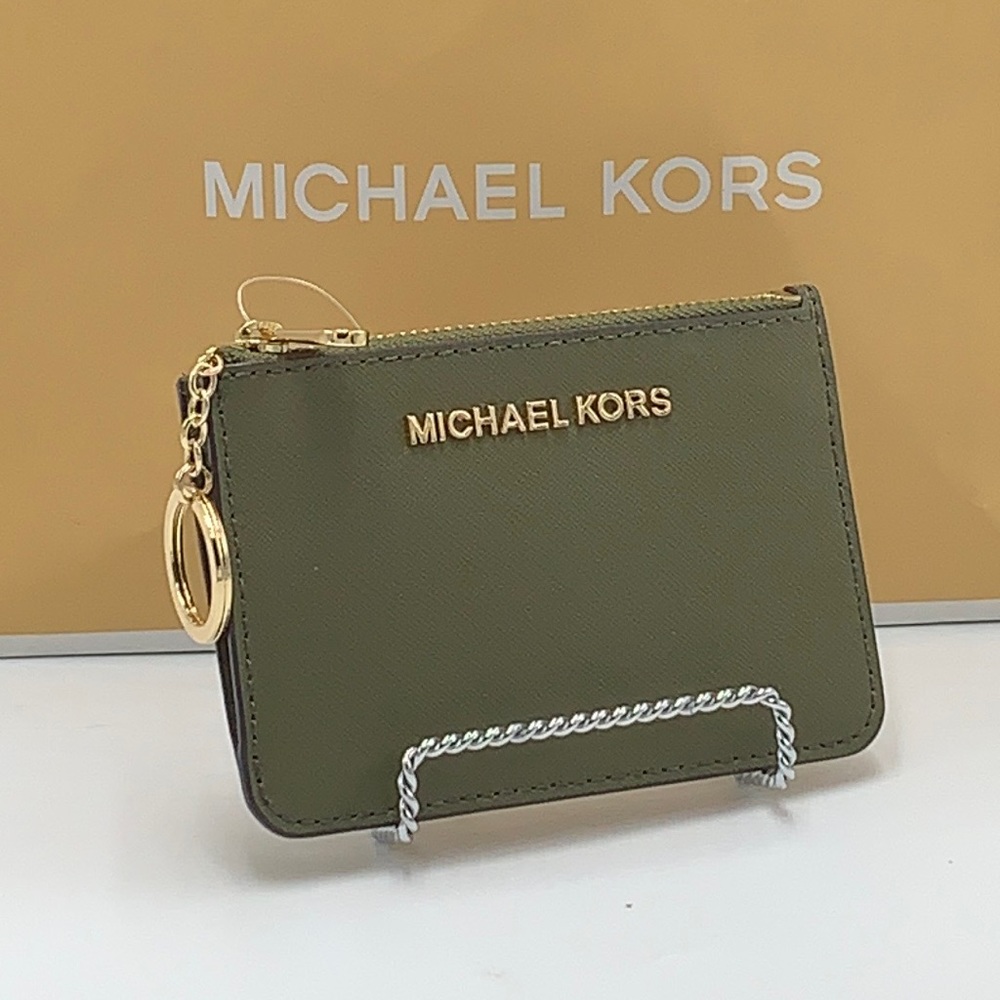 MICHAEL KORS SMALL TOP ZIP COINPOUCH WITH ID KEYCHAIN CARDHOLDER WALLET
OLIVE - Picture 1 of 16